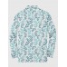 Cycle-Print Abstract Hawaiian Art Natural Leaves Printing Men‘s Long Sleeve Polo